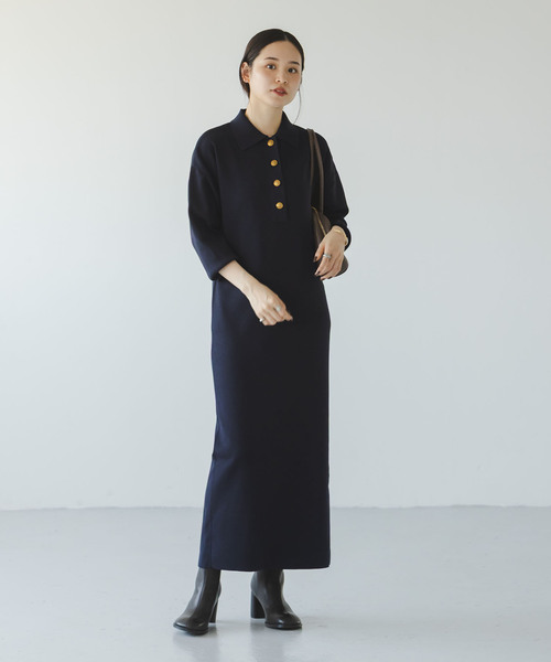 Noble(ノーブル)の「《追加》ポロシャツニットワンピース 2(ワンピース・レディース・ブラウン/ネイビー・38/36)」の18枚目の写真