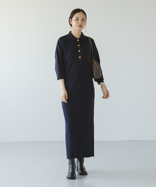 Noble(ノーブル)の「《追加》ポロシャツニットワンピース 2(ワンピース・レディース・ブラウン/ネイビー・38/36)」の20枚目の写真