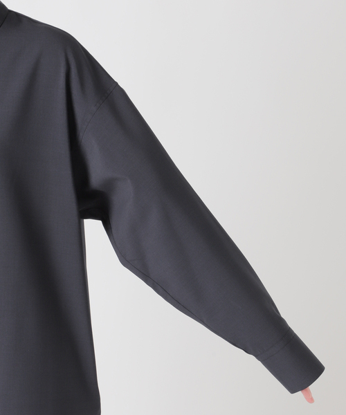 JOURNAL STANDARD（ジャーナルスタンダード）の「ソモウライクバックスリットシャツワンピース（ワンピース・レディース・ネイビー/チャコールグレー・FREE）」の3枚目の写真