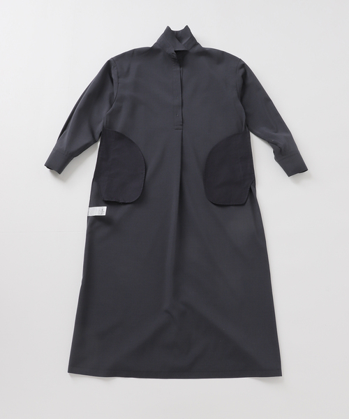 JOURNAL STANDARD（ジャーナルスタンダード）の「ソモウライクバックスリットシャツワンピース（ワンピース・レディース・ネイビー/チャコールグレー・FREE）」の9枚目の写真