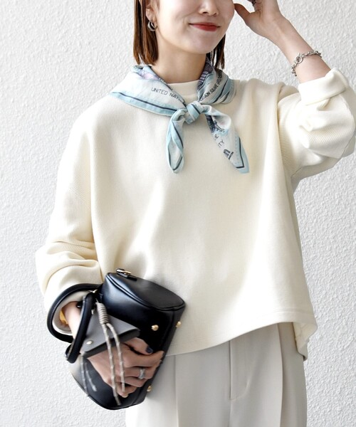 SHIPS any(シップス エニィ)の「SHIPS any:〈手洗い可能〉サカリバ ラウンド ヘム ルーズ プルオーバー(Tシャツ/カットソー・レディース・ナチュラル/チャコールグレー/ネイビー・ONE SIZE)」の6枚目の写真
