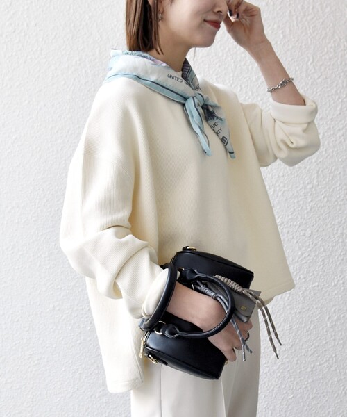 SHIPS any(シップス エニィ)の「SHIPS any:〈手洗い可能〉サカリバ ラウンド ヘム ルーズ プルオーバー(Tシャツ/カットソー・レディース・ナチュラル/チャコールグレー/ネイビー・ONE SIZE)」の8枚目の写真