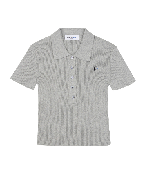 NEUFETBLEU(ヌフエブル)の「NEB rib collar knit (gray)(ニット/セーター・レディース・その他・FREE)」の1枚目の写真