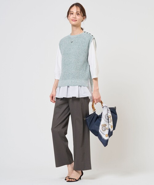 J.PRESS（ジェイプレス）の「【WEB限定カラーあり・プラスワンアイテムに】LINEN COTTON ニット ベスト（ベスト・レディース・ライトグレー系/ブラウン系/スカイブルー系/ベージュ系/ネイビー系・T13）」の16枚目の写真