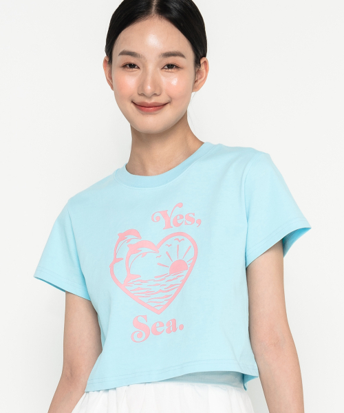 HIGH SCHOOL DISCO（ハイスクールディスコ）の「ドルフィングラフィッククロップTスカイブルー（Tシャツ/カットソー・レディース・その他・FREE）」の4枚目の写真