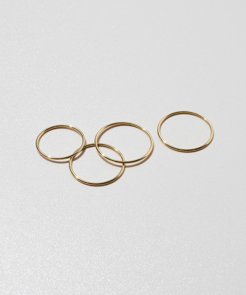 GOLDY(ゴールディ)の「【金属アレルギー軽減】4PCS スリム ステンレス セット リング(リング・レディース・シルバー系2/ゴールド系1/ゴールド系2/シルバー系1・FREE)」の6枚目の写真