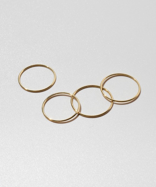 GOLDY(ゴールディ)の「【金属アレルギー軽減】4PCS スリム ステンレス セット リング(リング・レディース・シルバー系2/ゴールド系1/ゴールド系2/シルバー系1・FREE)」の8枚目の写真