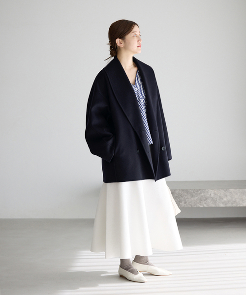 追加3》Super160 ショールカラーハーフコート（その他アウター）｜IENA