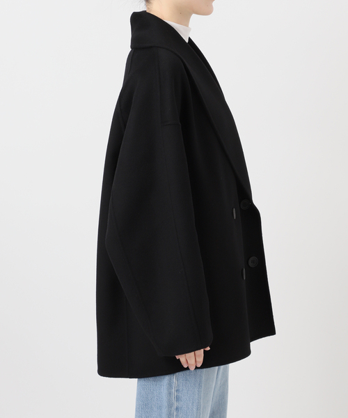 IENA（イエナ）の「《追加3》Super160 ショールカラーハーフコート（その他アウター・レディース・ブラック/ブラウン/ネイビー・36/38）」の6枚目の写真