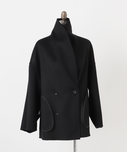 IENA（イエナ）の「《追加3》Super160 ショールカラーハーフコート（その他アウター・レディース・ブラック/ブラウン/ネイビー・36/38）」の10枚目の写真