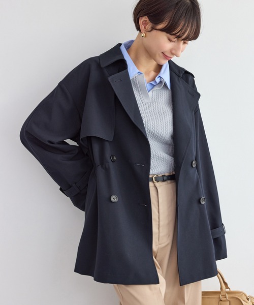 ROPE' PICNIC（ロペピクニック）の「ミドル丈トレンチコート/撥水・花粉ガード（トレンチコート・レディース・ベージュ/ネイビー/カーキ・FREE）」の3枚目の写真