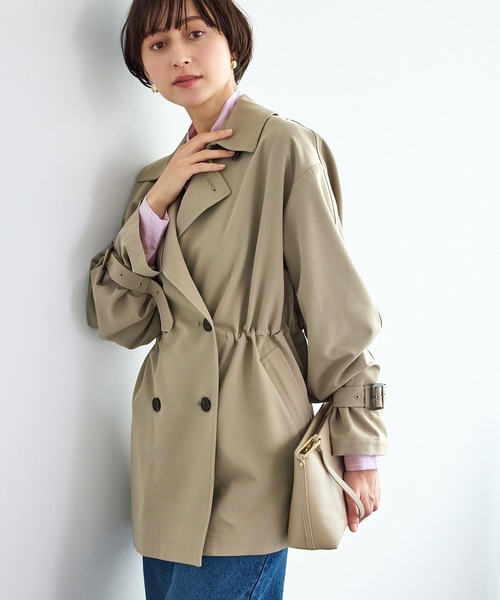 ROPE' PICNIC（ロペピクニック）の「ミドル丈トレンチコート/撥水・花粉ガード（トレンチコート・レディース・ベージュ/ネイビー/カーキ・FREE）」の2枚目の写真