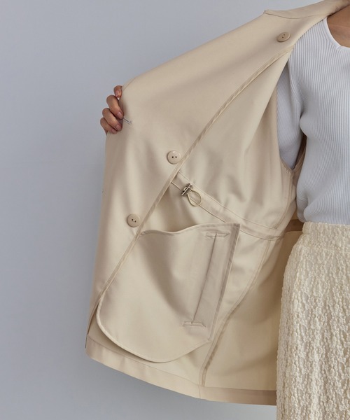 ROPE' PICNIC（ロペピクニック）の「ミドル丈トレンチコート/撥水・花粉ガード（トレンチコート・レディース・ベージュ/ネイビー/カーキ・FREE）」の16枚目の写真
