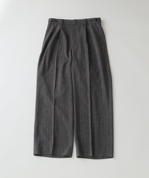 JOURNAL STANDARD relume(ジャーナルスタンダード レリューム)の「ウォッシャブル バスケット ストライプ ワイドスラックス(セットアップ対応可能)(スラックス・メンズ・チャコールグレー/ウッド・LARGE/MEDIUM)」の2枚目の写真