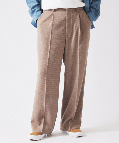 JOURNAL STANDARD relume(ジャーナルスタンダード レリューム)の「ウォッシャブル バスケット ストライプ ワイドスラックス(セットアップ対応可能)(スラックス・メンズ・チャコールグレー/ウッド・LARGE/MEDIUM)」の13枚目の写真