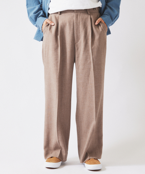 JOURNAL STANDARD relume(ジャーナルスタンダード レリューム)の「ウォッシャブル バスケット ストライプ ワイドスラックス(セットアップ対応可能)(スラックス・メンズ・チャコールグレー/ウッド・LARGE/MEDIUM)」の12枚目の写真