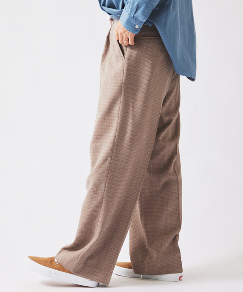 JOURNAL STANDARD relume(ジャーナルスタンダード レリューム)の「ウォッシャブル バスケット ストライプ ワイドスラックス(セットアップ対応可能)(スラックス・メンズ・チャコールグレー/ウッド・LARGE/MEDIUM)」の11枚目の写真