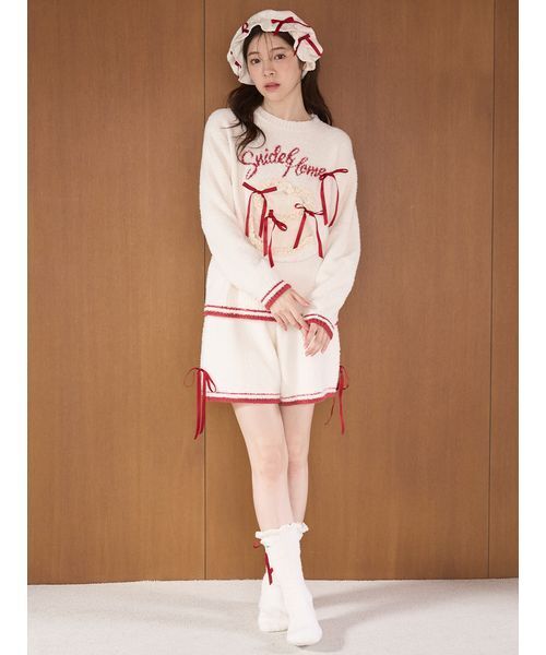 SNIDEL HOME（スナイデルホーム）の「【Milcrea】リボンニットソックス（ソックス/靴下・レディース・ブラウン/アイボリー/ライトブルー・F）」の6枚目の写真