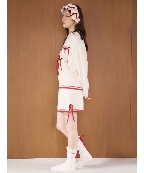 SNIDEL HOME（スナイデルホーム）の「【Milcrea】リボンニットソックス（ソックス/靴下・レディース・ブラウン/アイボリー/ライトブルー・F）」の7枚目の写真