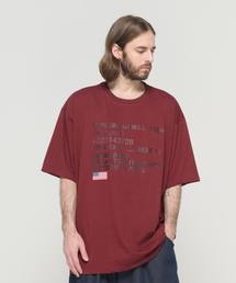 (ビッグサイズ) テックポイント半袖Tシャツ (ワイン)