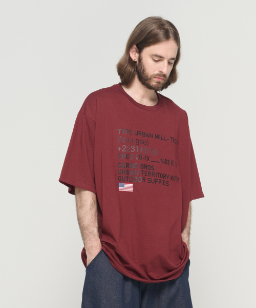 CARGOBROS(カーゴブロス)の「(ビッグサイズ) テックポイント半袖Tシャツ (ワイン)(Tシャツ/カットソー・メンズ・その他・FREE)」の9枚目の写真