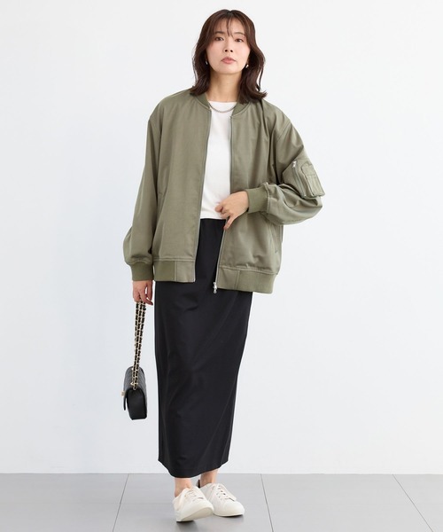 BARNYARDSTORM(バンヤードストーム)の「BARNYARDSTORM / サテンストレッチMA-1 / ハンドウォッシャブル(MA-1・レディース・カーキ/ベージュ・S/M)」の11枚目の写真