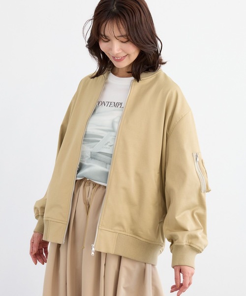 BARNYARDSTORM(バンヤードストーム)の「BARNYARDSTORM / サテンストレッチMA-1 / ハンドウォッシャブル(MA-1・レディース・カーキ/ベージュ・S/M)」の12枚目の写真