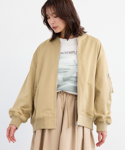 BARNYARDSTORM(バンヤードストーム)の「BARNYARDSTORM / サテンストレッチMA-1 / ハンドウォッシャブル(MA-1・レディース・カーキ/ベージュ・S/M)」の13枚目の写真