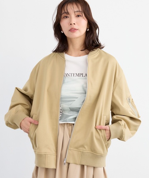 BARNYARDSTORM(バンヤードストーム)の「BARNYARDSTORM / サテンストレッチMA-1 / ハンドウォッシャブル(MA-1・レディース・カーキ/ベージュ・S/M)」の14枚目の写真