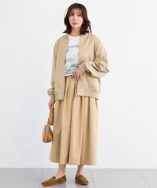 BARNYARDSTORM(バンヤードストーム)の「BARNYARDSTORM / サテンストレッチMA-1 / ハンドウォッシャブル(MA-1・レディース・カーキ/ベージュ・S/M)」の15枚目の写真