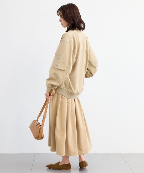 BARNYARDSTORM(バンヤードストーム)の「BARNYARDSTORM / サテンストレッチMA-1 / ハンドウォッシャブル(MA-1・レディース・カーキ/ベージュ・S/M)」の7枚目の写真