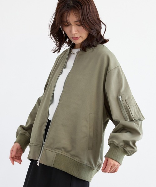 BARNYARDSTORM(バンヤードストーム)の「BARNYARDSTORM / サテンストレッチMA-1 / ハンドウォッシャブル(MA-1・レディース・カーキ/ベージュ・S/M)」の19枚目の写真