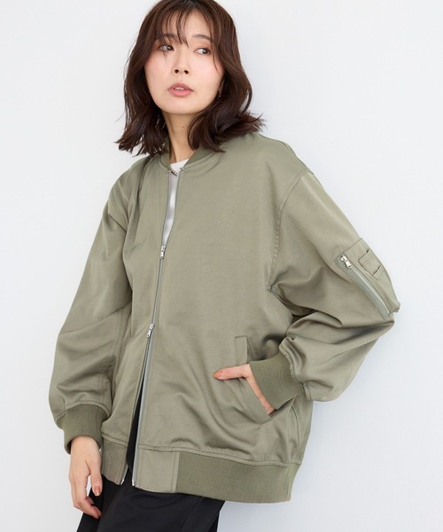 BARNYARDSTORM(バンヤードストーム)の「BARNYARDSTORM / サテンストレッチMA-1 / ハンドウォッシャブル(MA-1・レディース・カーキ/ベージュ・S/M)」の20枚目の写真