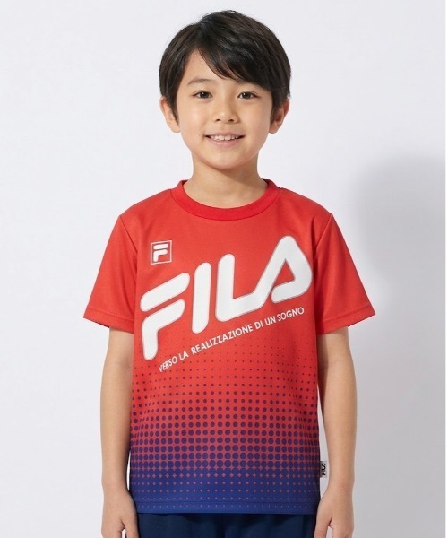 FILA(フィラ)の「FILA/フィラ 吸汗速乾 昇華プリント半袖Tシャツ(Tシャツ/カットソー・キッズ・レッド/ブラック・160cm/150cm/140cm/130cm)」の2枚目の写真