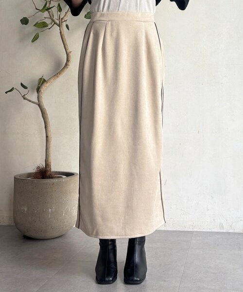 un dix cors（アンディコール）の「スエードIラインスカート（スカート・レディース・アイボリー/ピンクベージュ/グレイッシュベージュ/チャコールグレー・FREE）」の18枚目の写真