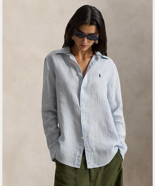 クラシック フィット ストライプド リネン シャツ（シャツ/ブラウス