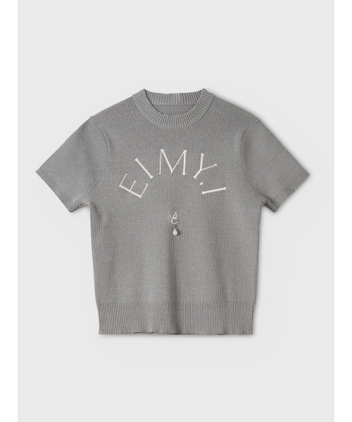 EIMY ISTOIRE（エイミーイストワール）の「【PRE ORDER】EIMYロゴニットプルオーバー（ニット/セーター・レディース・レッド/ホワイト/ネイビー/ベージュ/グレー/ブラック・F）」の3枚目の写真