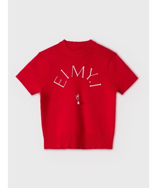 EIMY ISTOIRE（エイミーイストワール）の「【PRE ORDER】EIMYロゴニットプルオーバー（ニット/セーター・レディース・レッド/ホワイト/ネイビー/ベージュ/グレー/ブラック・F）」の6枚目の写真