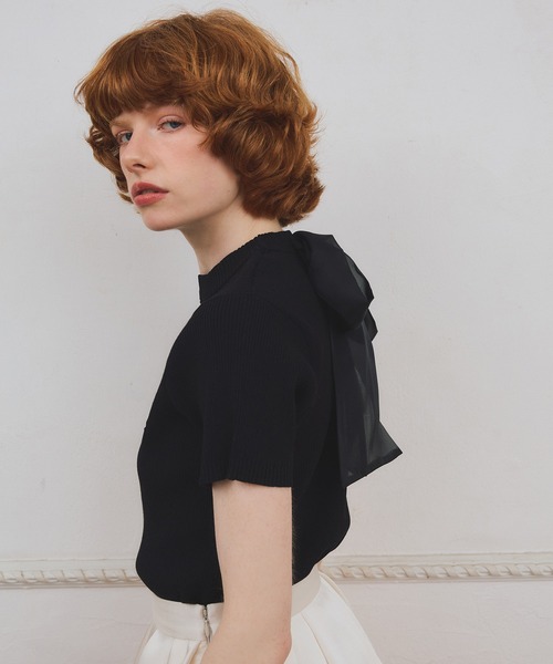 EIMY ISTOIRE（エイミーイストワール）の「【PRE ORDER】EIMYロゴニットプルオーバー（ニット/セーター・レディース・レッド/ホワイト/ネイビー/ベージュ/グレー/ブラック・F）」の11枚目の写真