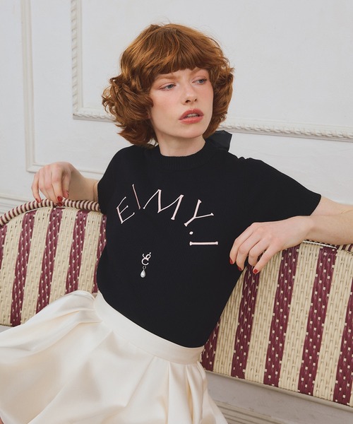 EIMY ISTOIRE（エイミーイストワール）の「【PRE ORDER】EIMYロゴニットプルオーバー（ニット/セーター・レディース・レッド/ホワイト/ネイビー/ベージュ/グレー/ブラック・F）」の17枚目の写真