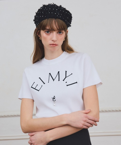 EIMY ISTOIRE（エイミーイストワール）の「【PRE ORDER】EIMYロゴニットプルオーバー（ニット/セーター・レディース・レッド/ホワイト/ネイビー/ベージュ/グレー/ブラック・F）」の18枚目の写真