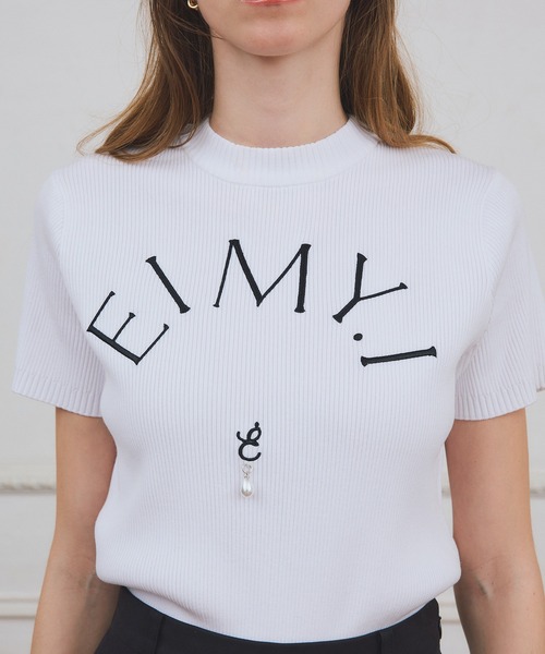 EIMY ISTOIRE（エイミーイストワール）の「【PRE ORDER】EIMYロゴニットプルオーバー（ニット/セーター・レディース・レッド/ホワイト/ネイビー/ベージュ/グレー/ブラック・F）」の22枚目の写真