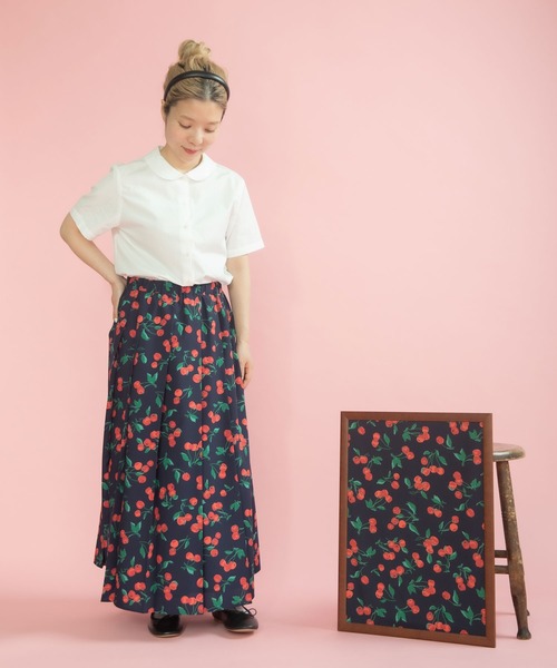 Dot&Stripes CHILD WOMAN(ドットアンドストライプス チャイルドウーマン)の「チェリープリント プリーツスカート(スカート・レディース・ネイビー/レッド・FREE)」の19枚目の写真