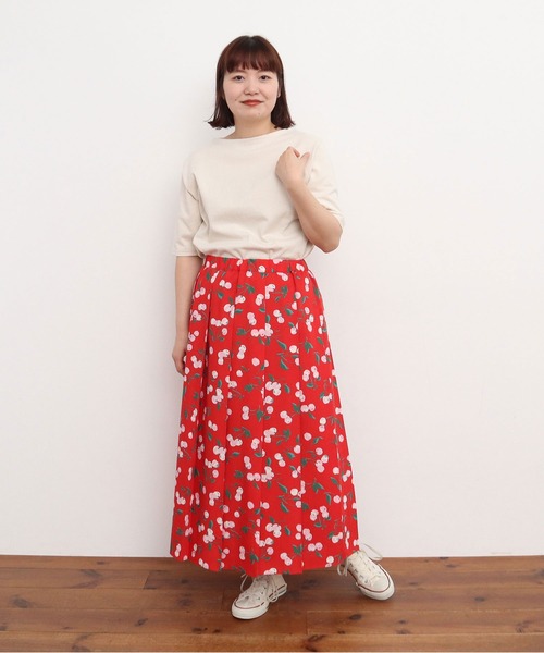 Dot&Stripes CHILD WOMAN(ドットアンドストライプス チャイルドウーマン)の「チェリープリント プリーツスカート(スカート・レディース・ネイビー/レッド・FREE)」の11枚目の写真