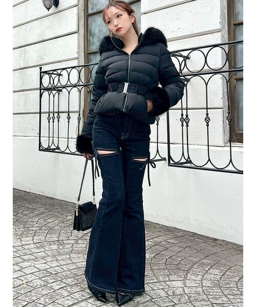 RESEXXY（リゼクシー）の「ショートダウンジャケット（ダウンジャケット/コート・レディース・ブラック/ホワイト・FREE）」の3枚目の写真