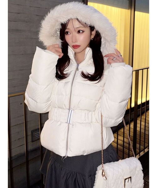 RESEXXY（リゼクシー）の「ショートダウンジャケット（ダウンジャケット/コート・レディース・ブラック/ホワイト・FREE）」の8枚目の写真