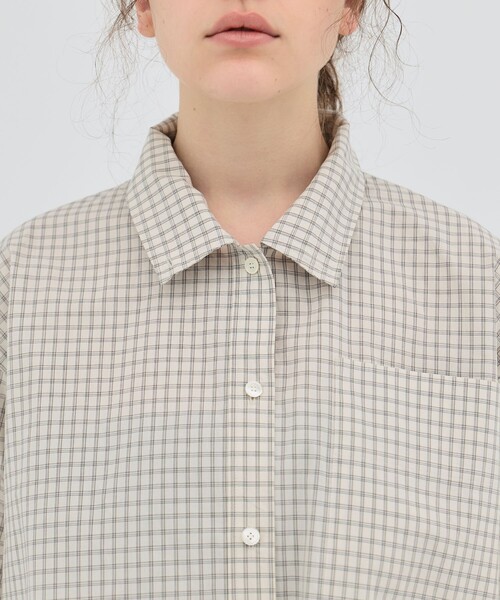 PUBLIC TOKYO（パブリックトウキョウ）の「【2026春新作】ミニチェックスタンドカラーシャツ（シャツ/ブラウス・レディース・グリーン系その他/ホワイト・FREE）」の18枚目の写真