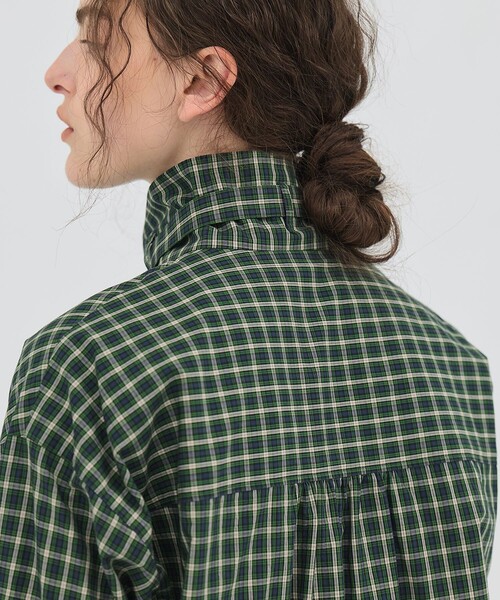 PUBLIC TOKYO（パブリックトウキョウ）の「【2026春新作】ミニチェックスタンドカラーシャツ（シャツ/ブラウス・レディース・グリーン系その他/ホワイト・FREE）」の14枚目の写真