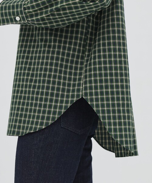 PUBLIC TOKYO（パブリックトウキョウ）の「【2026春新作】ミニチェックスタンドカラーシャツ（シャツ/ブラウス・レディース・グリーン系その他/ホワイト・FREE）」の12枚目の写真