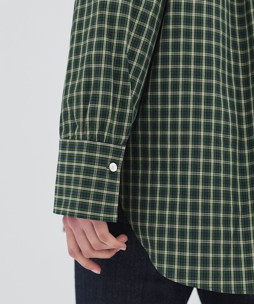 PUBLIC TOKYO（パブリックトウキョウ）の「【2026春新作】ミニチェックスタンドカラーシャツ（シャツ/ブラウス・レディース・グリーン系その他/ホワイト・FREE）」の11枚目の写真